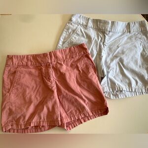 LOFT Women's Coral and Light Blue Shorts Set